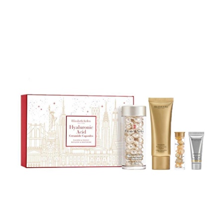 Elizabeth Arden Plumped & Perfect Hyaluronic Acid 60 Adet Kapsül 4lü Cilt Bakım Hediye Seti