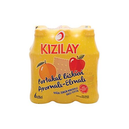 Kızılay Premium Maden Suyu - Portakal Bisküvi Aromalı - Elma Suyu Içerir 250 ml x 24 Adet