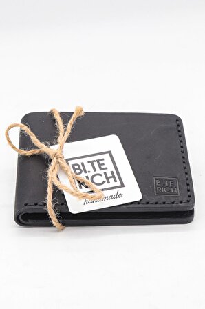 Bi.Te Rich Erkek Deri Cüzdan Siyah C102 - El Yapımı (Handmade)