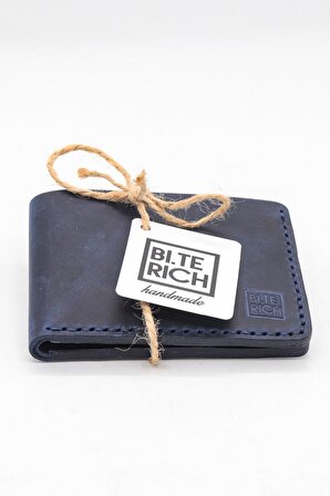 Bi.Te Rich Erkek Deri Cüzdan Lacivert C102 - El Yapımı (Handmade)