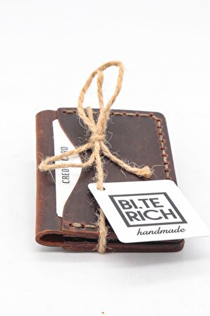Bi.Te Rich Erkek Deri Cüzdan Kahverengi K201 - El Yapımı (Handmade)