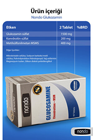 Glucosamine 60 Tablet (glukozamin, Msm, Chondrotitin)