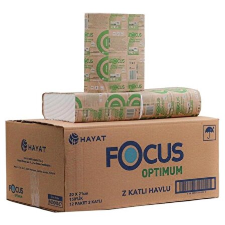 Focus Optimum Z Katlı Havlu 150'li 12 Paket 20 x 21 cm. (50000657)