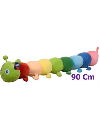 Peluş Tırtıl Yastık Oyuncak Renkli Büyük Boy 90 cm