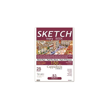 Folix Sketchbook Cappadocia 34,5 x 49,5 B3 Tutkallı 150 Gr. İvory 25 Yaprak Eskiz Defteri