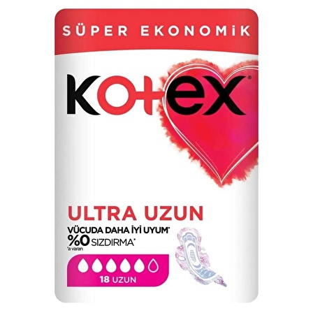 Kotex Ultra Süper Ekonomik Paket Uzun 18'li x 12 Paket (216 Adet)