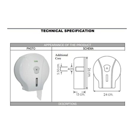 Vialli MJ1T Alttan Çekmeli Tuvalet Kağıt Dispenseri Aparatı - Şeffaf - Plastik - Alttan Çekmeli