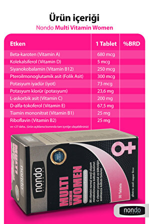 Multı Vıtamın Women 30 Tablet