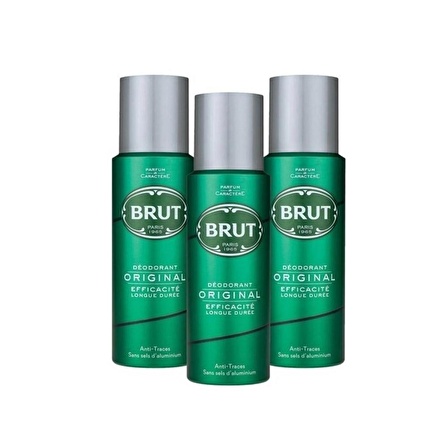 Brut Original Erkek Sprey Deodorant 200 ML 3Lü Set