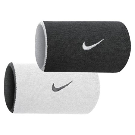 Nike Dri-Fit Home & Away Doublewide Wristbands Çift Taraflı Havlu Bileklik Siyah-Beyaz N.NN.B0.022.OS