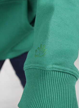 Unisex Kapşonlu Yeşil Sweatshirt