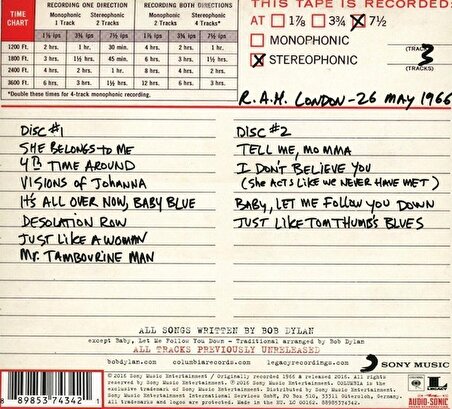Bob Dylan ‎– The Real Royal Albert Hall 1966 Concert! 2 CD