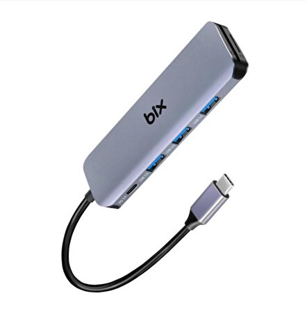 Bix Type-C to TF SD Kart Okuyucu PD USB 3.0 Hub Çoklayıcı Dönüştürücü Adaptör