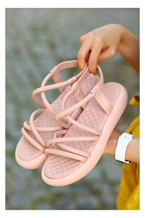 Yeni Sezon Comfy Tasarım Faylon Taban Pudra Cilt Kadın Sandalet