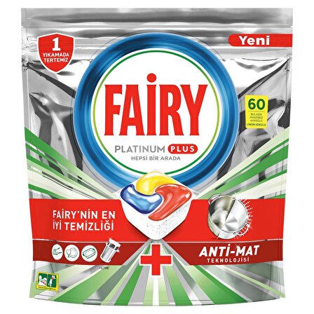 Fairy Platinum Plus Bulaşık Makinesi Tableti 60'lı