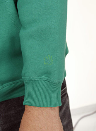 Unisex Kapşonlu Yeşil  Sweatshirt