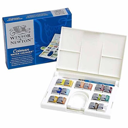 Winsor&Newton Cotman Compact Set 14lü Yarım Tablet Sulu Boya Seti