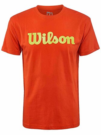Wilson M Script Logo Cotton Turuncu Erkek Tenis T-Shirt