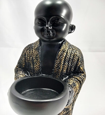 Tasarım Buda Mumluk Siyah