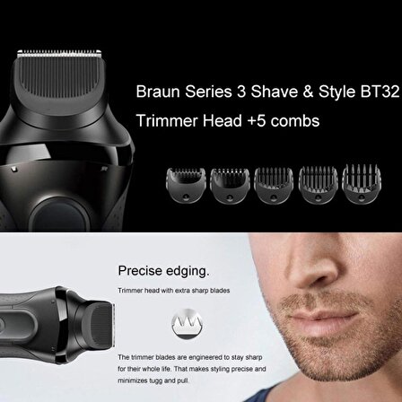 Braun 3 Serisi Muadil Tıraş Ve Şekillendirme Kırpıcı Başlık + Beş Tarak Beard Trimmer