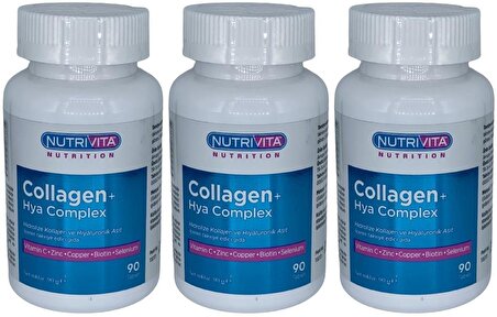 Nutrivita Nutrition Collagen Hya Complex 3x90 Tablet Kolajen Hyaluronik Asit Kompleks 