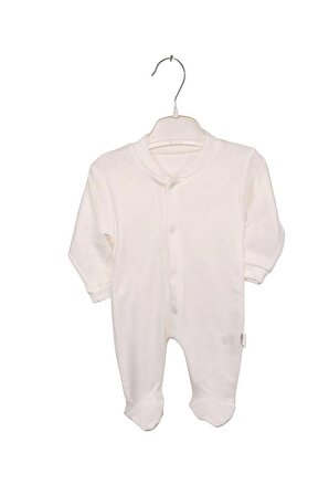 Unisex Yumuşak Dokulu Bebek Kıyafeti Çizgili Erkek - Kız Bebek Gri Tulum 0-6 Ay