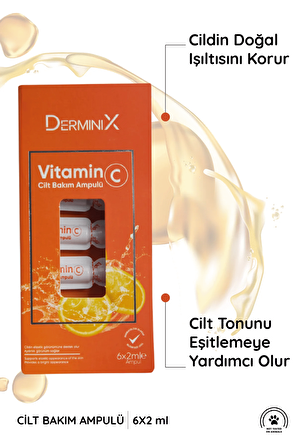Derminix Vitamin C ve Hyaluron Cilt Bakım Ampulu 12'li