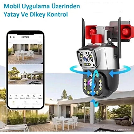 2+2 MP HD 4 Inch IP66 IP Kamera Wifi Özellikli Hareket Takipli Gece Sensörlü Alarmlı Kamera Blm-37