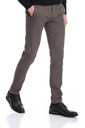 Haki Slim Fit Desenli Pamuklu Yandan Cep Kanvas Pantolon | 31