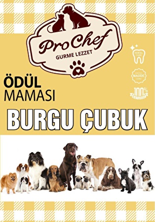 Prochef 50 Adet Naturel Burgu Çubuk 250 Gr Köpek Kemiği & Ödül Maması