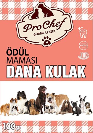 Prochef 100 Gr Dana Kulak Doğal Katkısız Köpek Kemiği & Ödül Maması