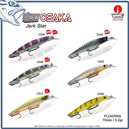 Osaka Jerk Star 70F 7.0cm 5.2gr Floating Maket Balık C012