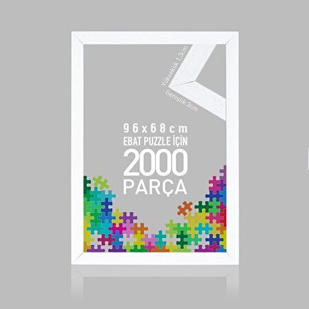 2000 Parça Puzzle Çerçevesi Beyaz