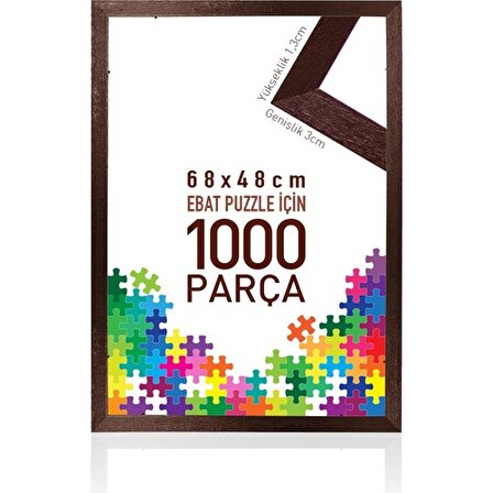 1000 Parça Puzzle Çerçevesi Kahverengi