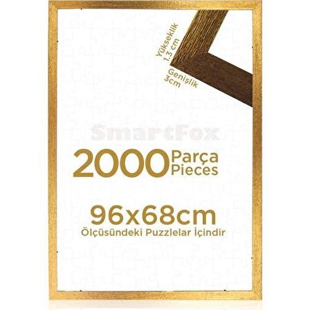 2000 Parça Puzzle Çerçevesi Altın Sarısı