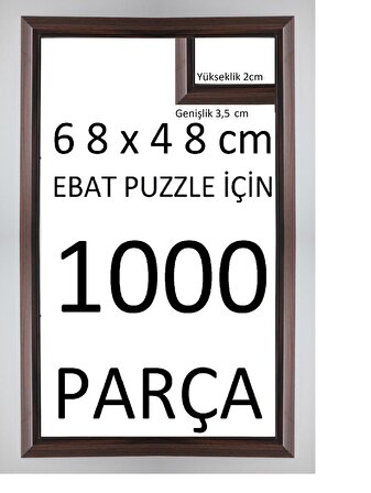 Sar Plus kahverengi 1000 parça 68x48 ebatında piramit modeli puzzle çerçevesi
