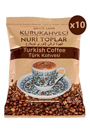 Kurukahveci Nuri Toplar Türk Kahvesi 100 Gr Folyo X 10 Adet