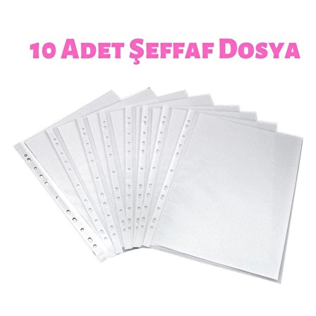 Şeffaf Dosya + Plastik Telli Dosya A4 Poşet Dosya Mavi Dosya