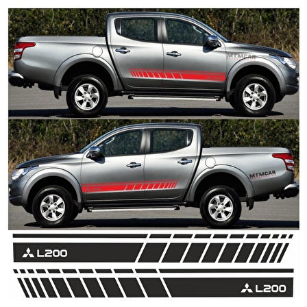 Mitsubishi L200 Yan Şerit Oto Sticker