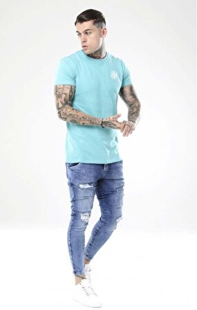 SikSilk Peached Box Tee - Aqua Teal