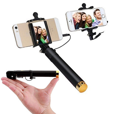 Kablolu Mini Selfie Özçekim Çubuğu
