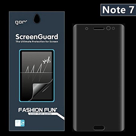 Gor Galaxy Note 7 Fan 3D Kavisli Darbe Emici Full Ekran Koruyucu 2 Adet Set