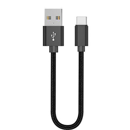 Ally Usb-Type C Android 3.0a Hızlı Şarj Halat Usb Kablo 20cm