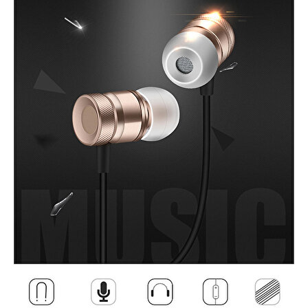 Magic Saound 3.5mm Jack Metal Piston Mikrofonlu Kulaklık