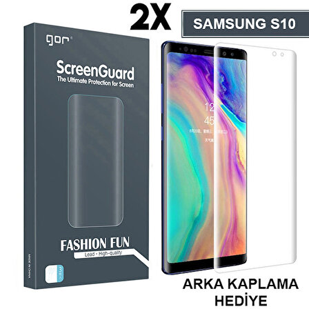 Gor Sm Galaxy S10 3d Kavisli Darbe Emici Full Ekran Koruyucu 2 Adet Set