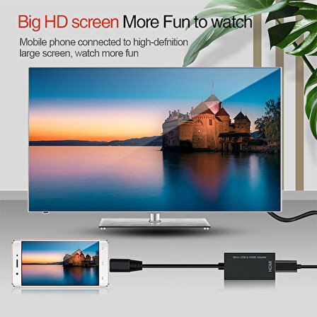 Mhl Mikro-USB 4K 1080P HDMI Adaptör Android Telefon Tablet 192KHz Digital Audio - 60Hz HD Video