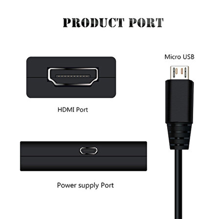 Mhl Mikro-USB 4K 1080P HDMI Adaptör Android Telefon Tablet 192KHz Digital Audio - 60Hz HD Video