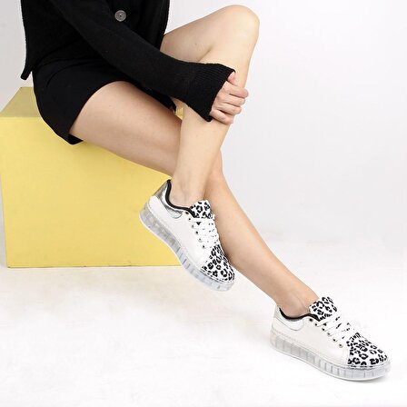 Morinx - Beyaz, Gümüş Renk Kadın Günlük Ayakkabı