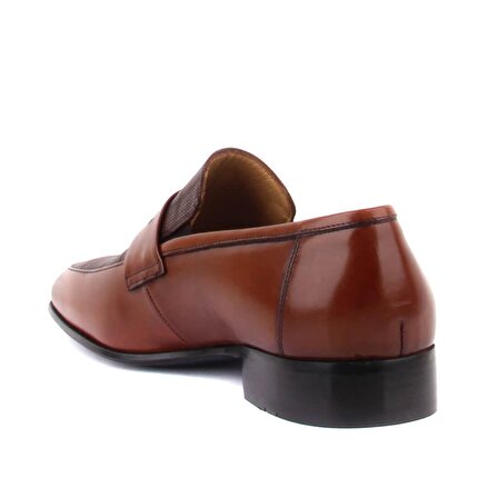 Fosco - Taba Deri Bağcıksız Erkek Klasik Ayakkabı