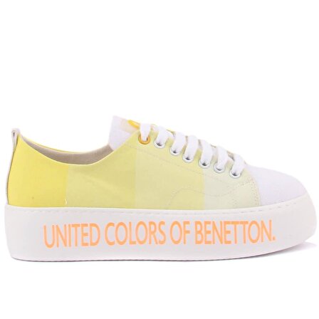 Benetton - Sarı Renk Bağcıklı Yüksek Taban Kadın S